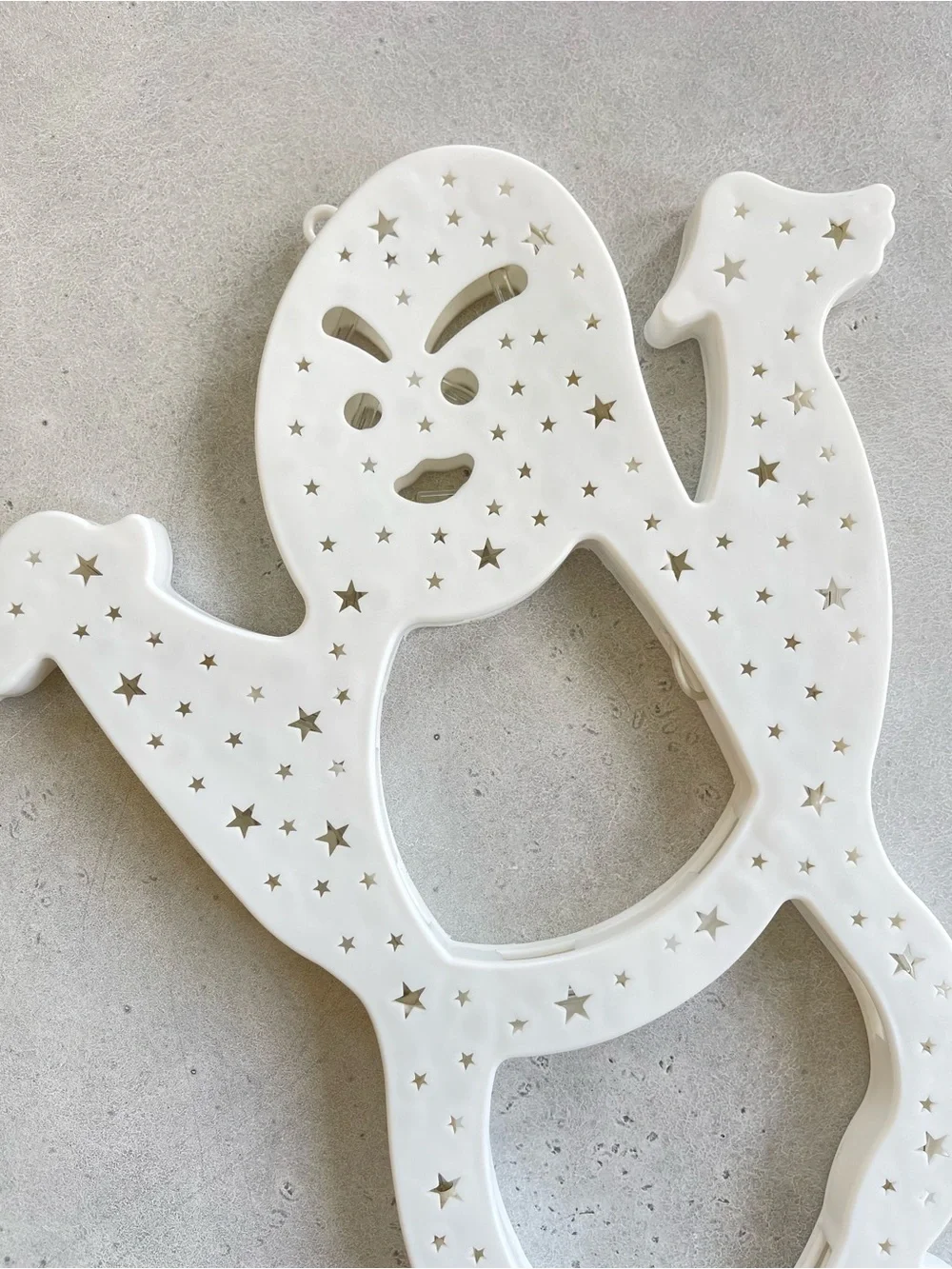 Vintage Ghost Halloween Wall Mounted Plug-In Wall Light White Plastic Spooky